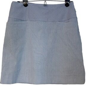 S. C. & CO. Golf Tennis Blue & White Stripe Skort  Elastic Waist Size S